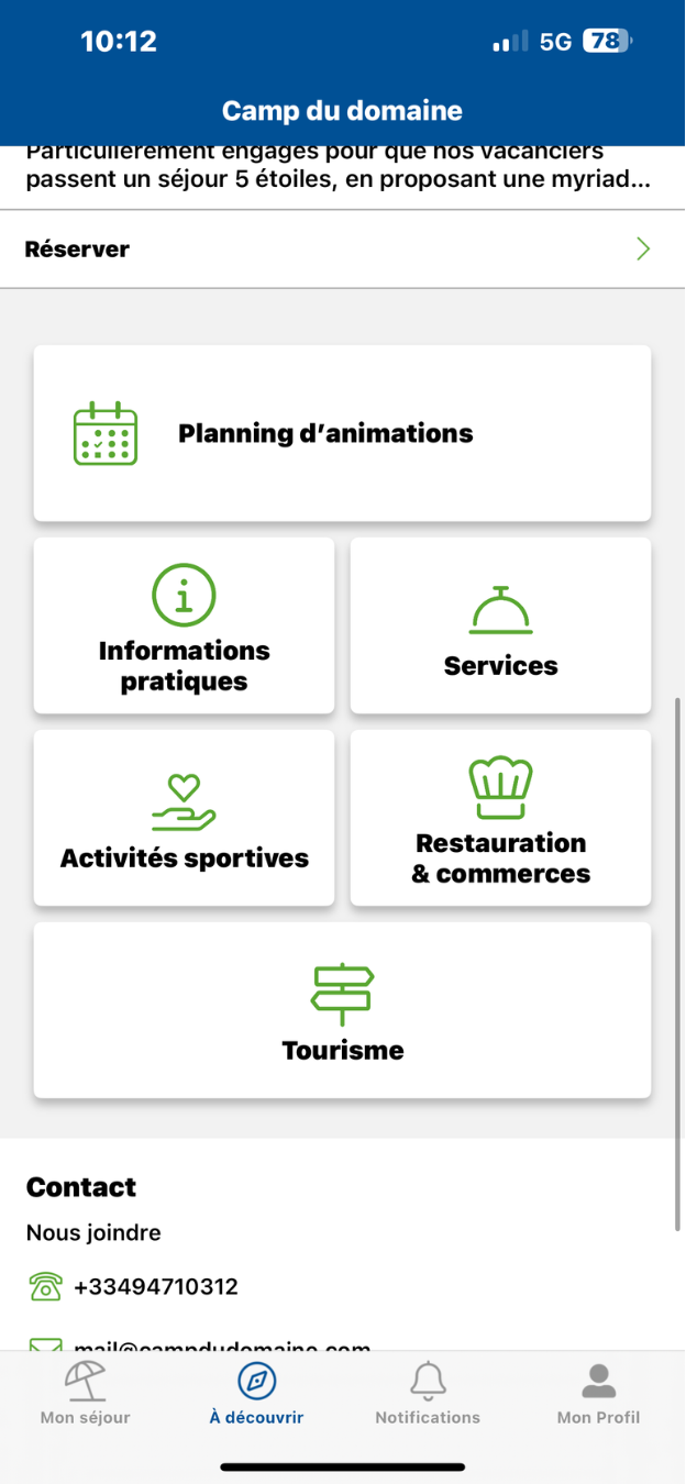 Vorschau der Camp du Domaine App